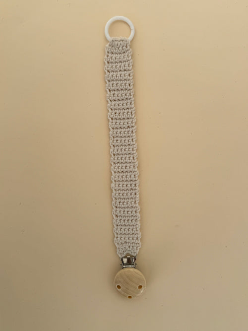 Handmade Pacifier Clip - White