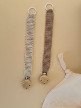 Handmade Pacifier Clip - Beige