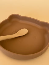 Giftfri barntallrik i silikon med sugpropp Mocha Cuddlie