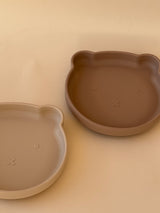 Giftfri barntallrik i silikon med sugpropp Mocha Cuddlie
