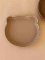 Giftfri barntallrik i silikon med sugpropp beige Cuddlie
