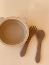 Silikonskål Teddy - Beige