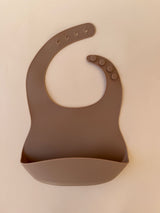 Silicone Bib with Pocket - Mocha