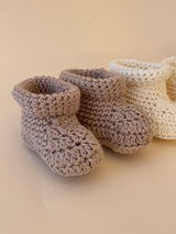 Håndlagde babysokker - Beige