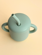 Silikonkopp med sugerør - Mint