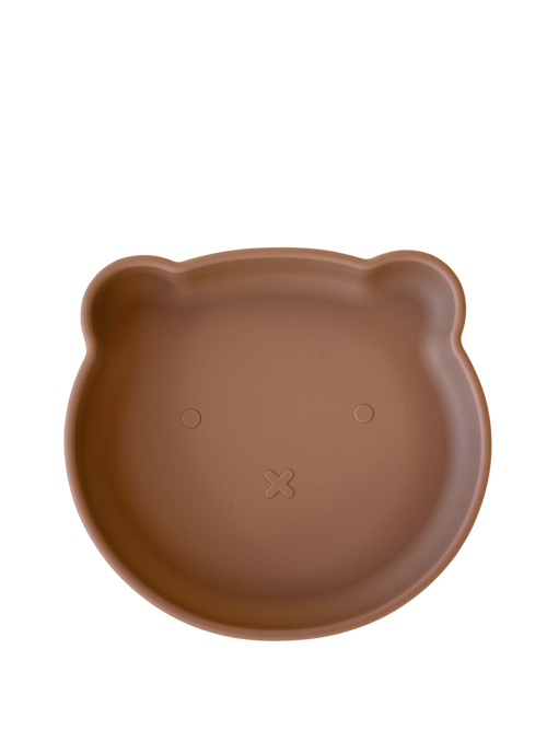 Giftfri barntallrik i silikon med sugpropp Mocha Cuddlie